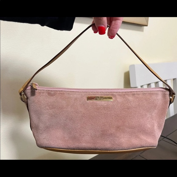 Gucci Suede pink/tan baguette - Picture 8 of 9